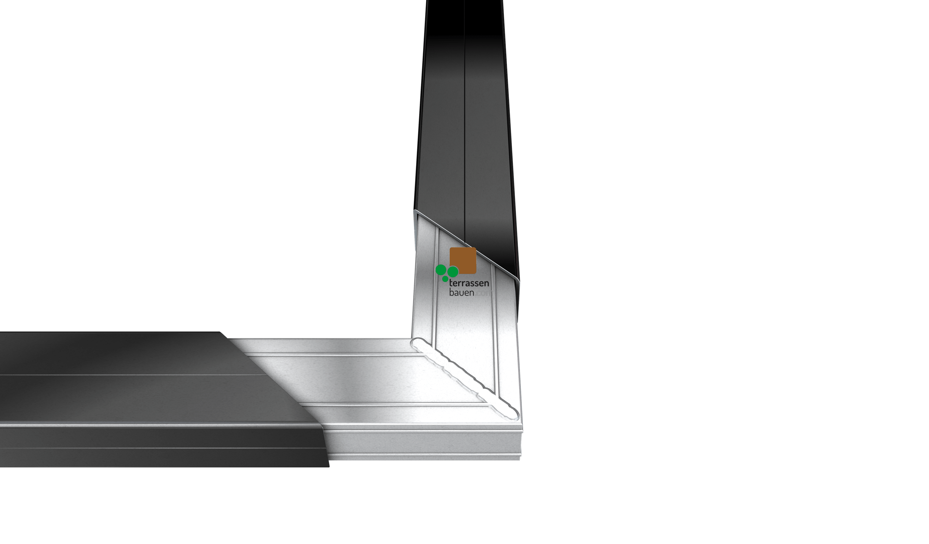 K&R Terracon Eckverbinder für Alu UK 50x30mm, 196mm Schenkellänge, 2 Stück