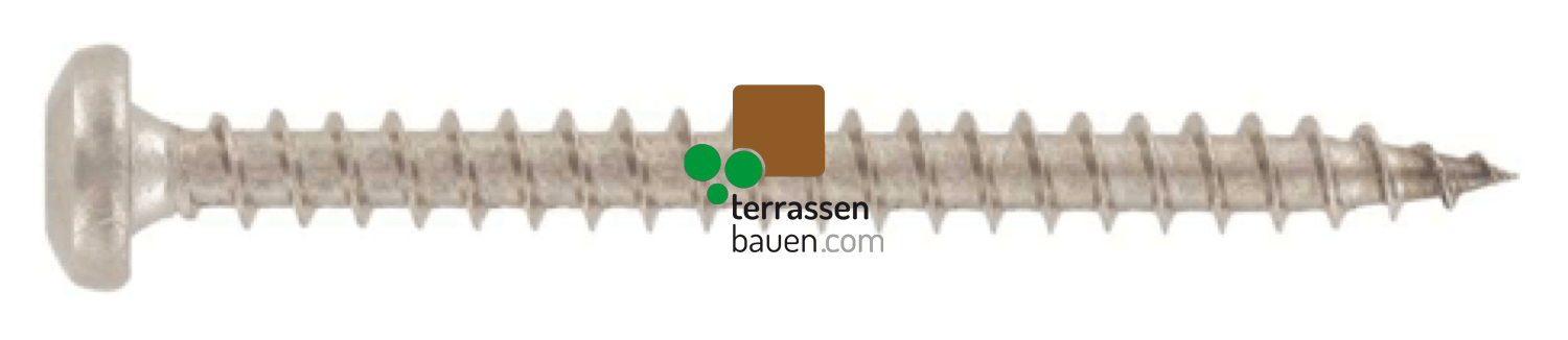 Holzschraube Edelstahl für Clipper und Terrassenlager, 500 Stück, verschiedene Größen